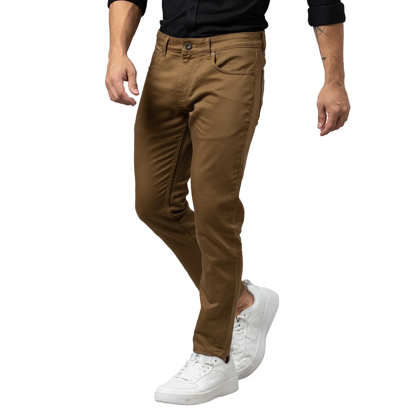 Being Human Clothing Men Cropped Fit Denim-Khaki