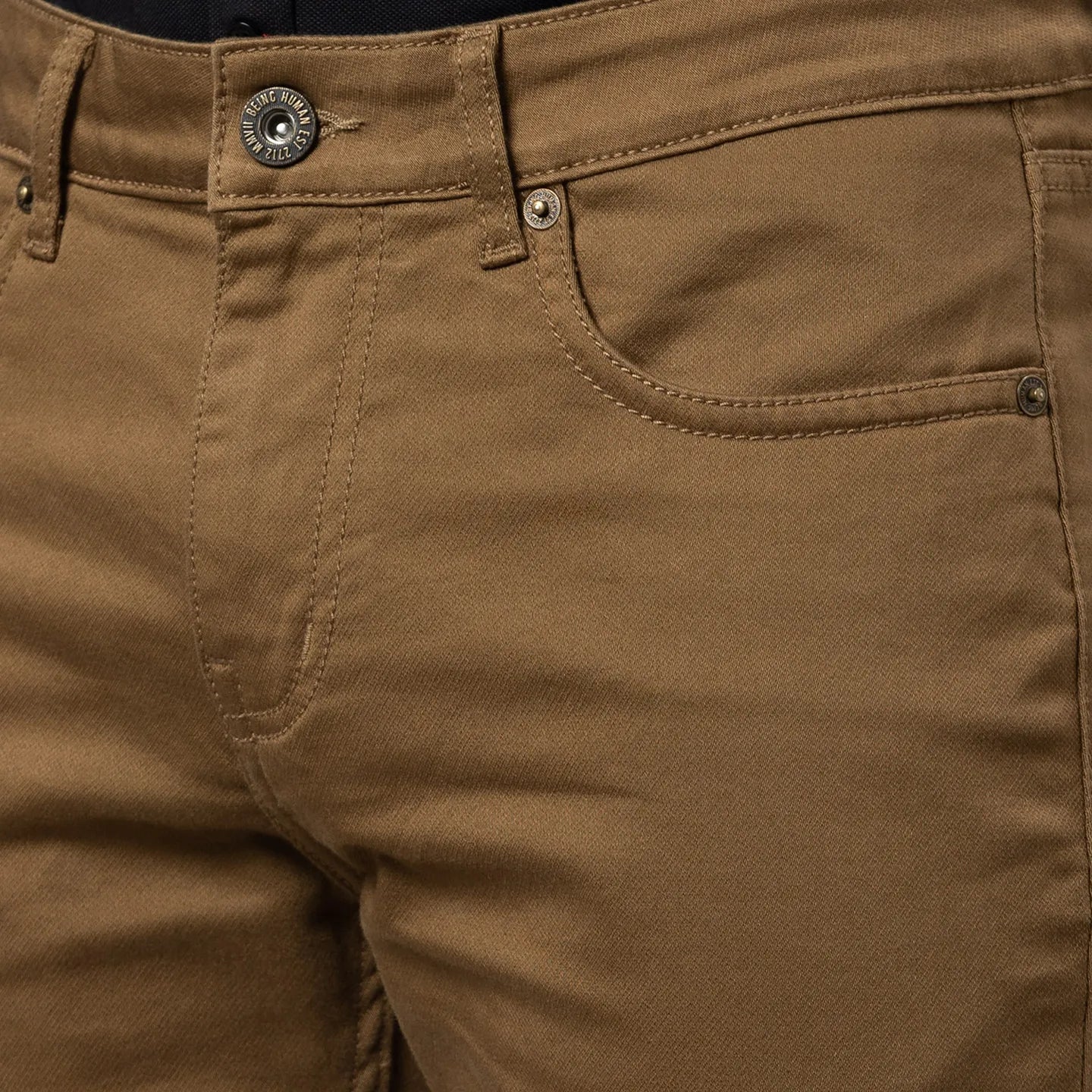 Being Human Clothing Men Cropped Fit Denim-Khaki