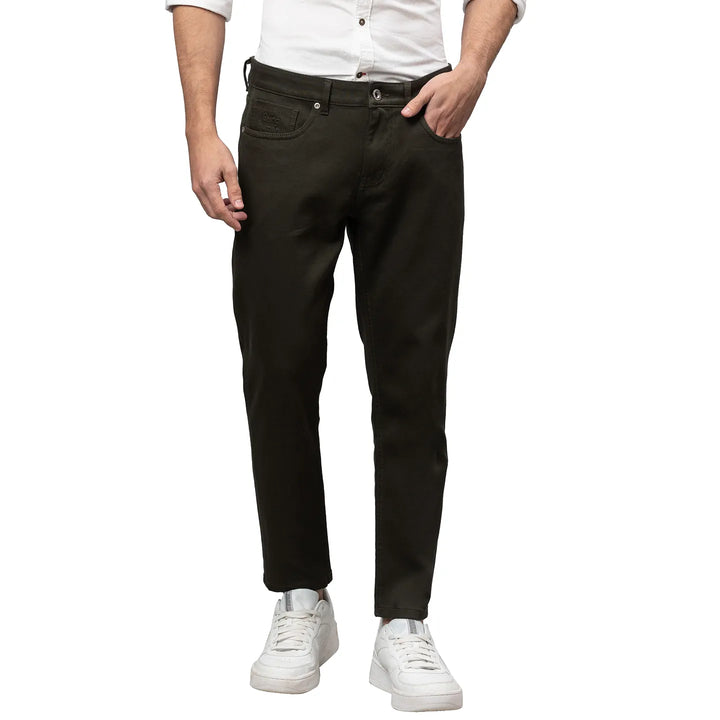Green Argon-Cropped Fit Denims for Men by Being Human Clothing