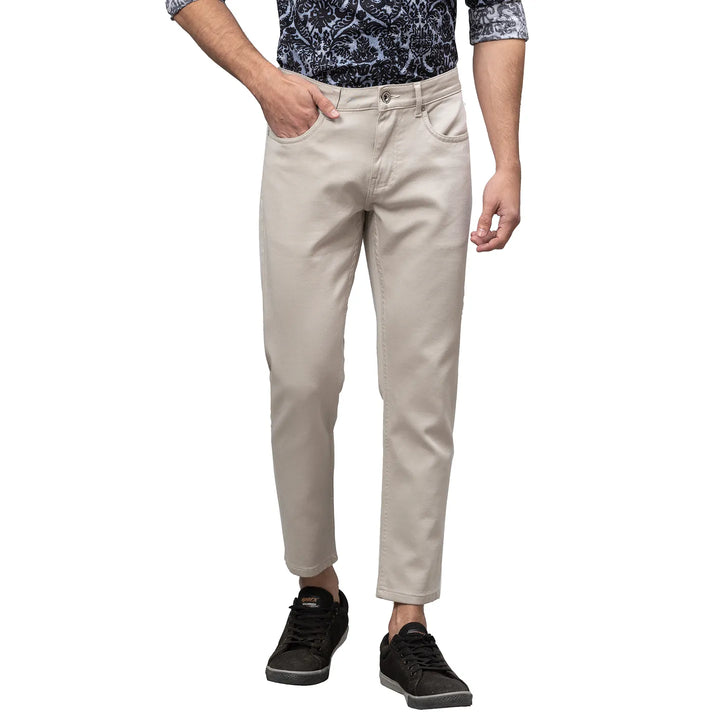 Grey Argon-Cropped Fit Denims for Men