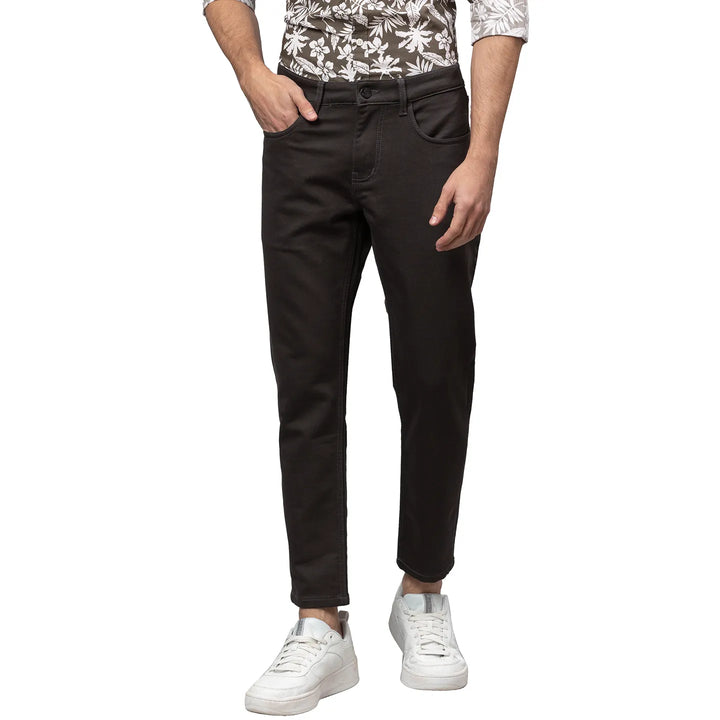 Grey Argon-Cropped Fit Denims for Men by Being Human Clothing