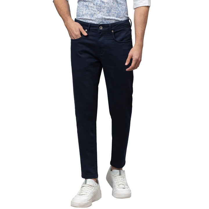 Blue Argon-Cropped Fit Denims for Men by Being Human Clothing
