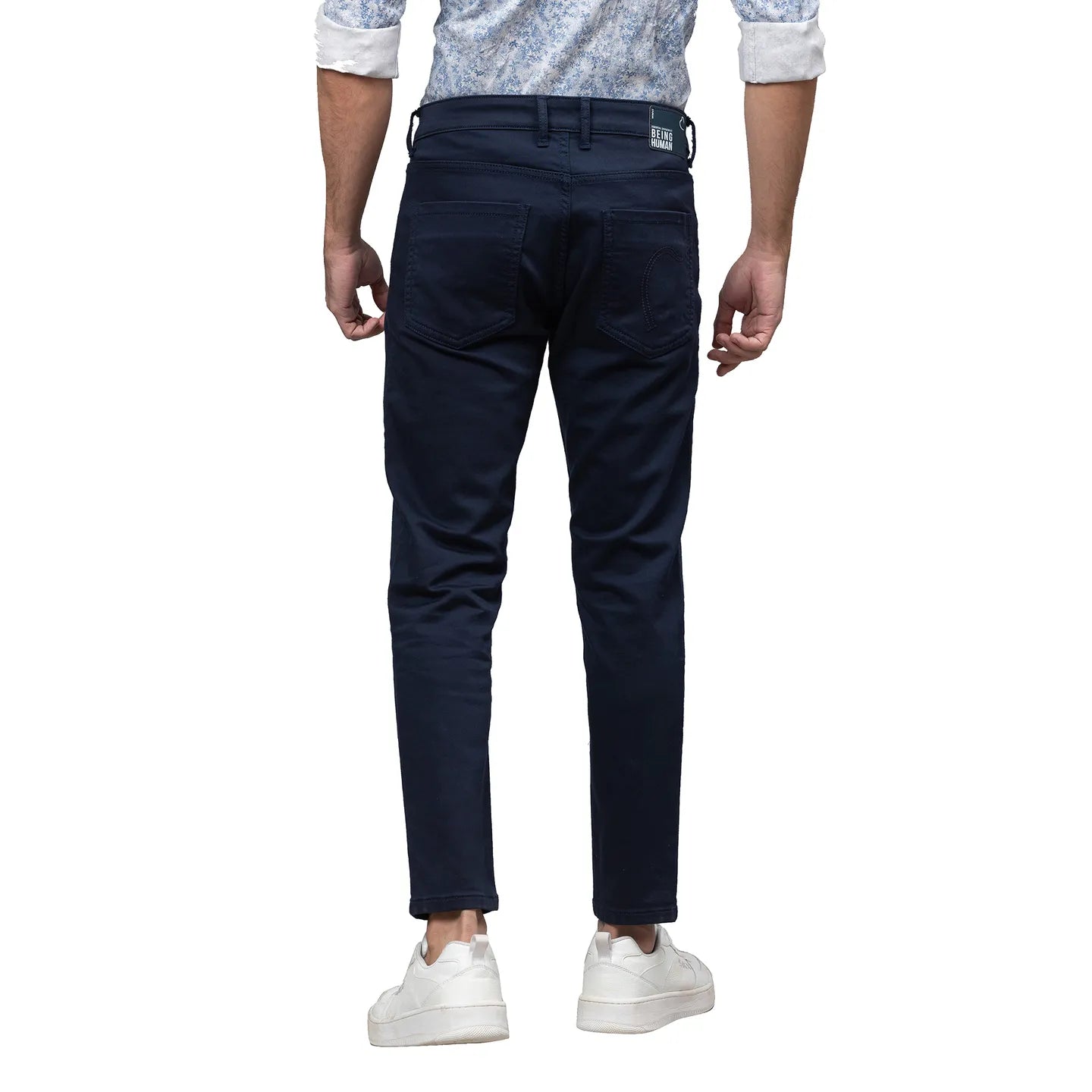 Being Human Clothing Men Cropped Fit Denim-Navy