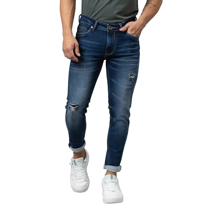 Blue Slim Fit Denim for Men by Being Human Clothing
