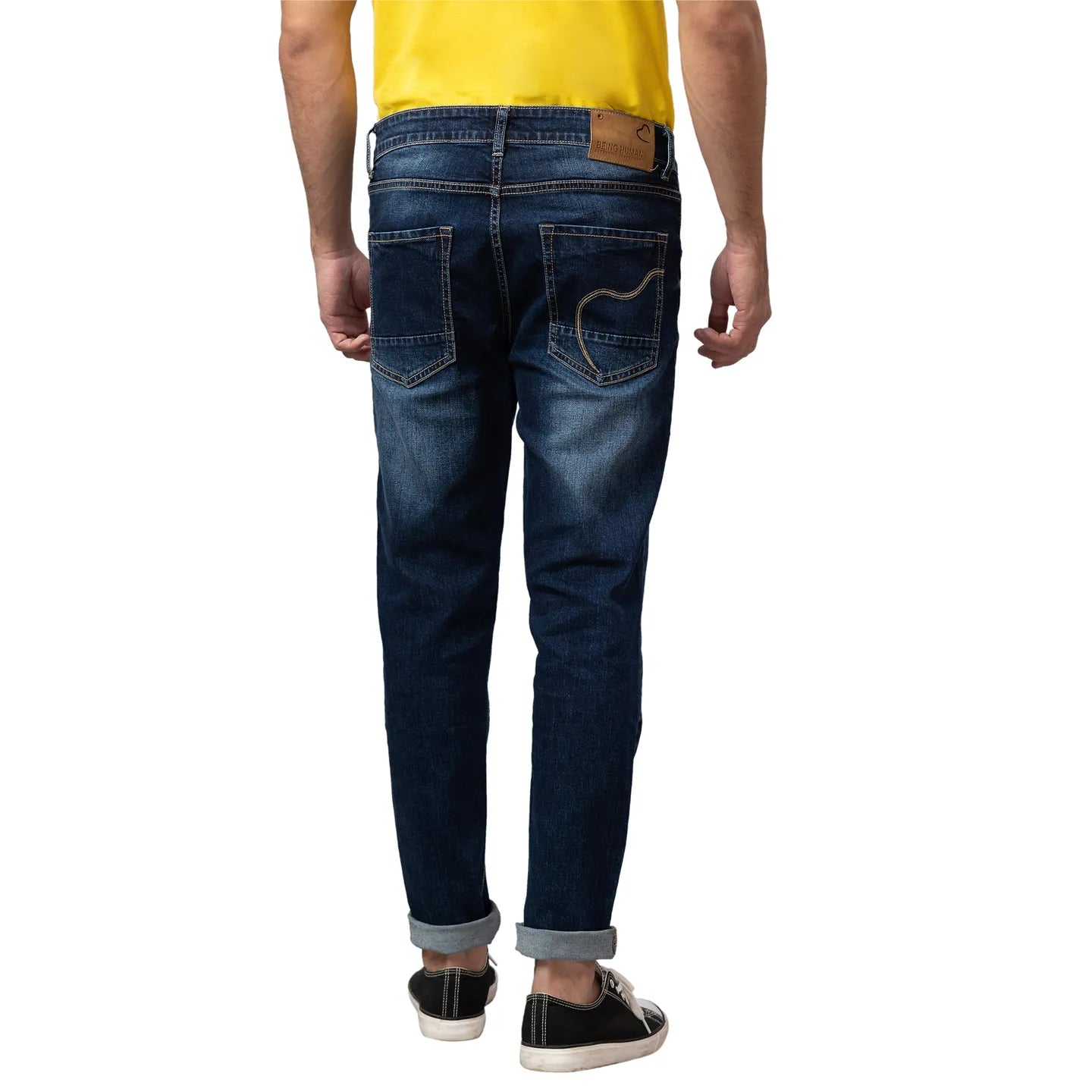 Being Human Clothing Men Cropped Fit Denim-Dark Tone