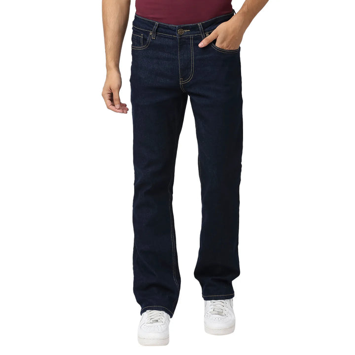 Blue Berylium-Boot Cut Fit Denims for Men by Being Human Clothing
