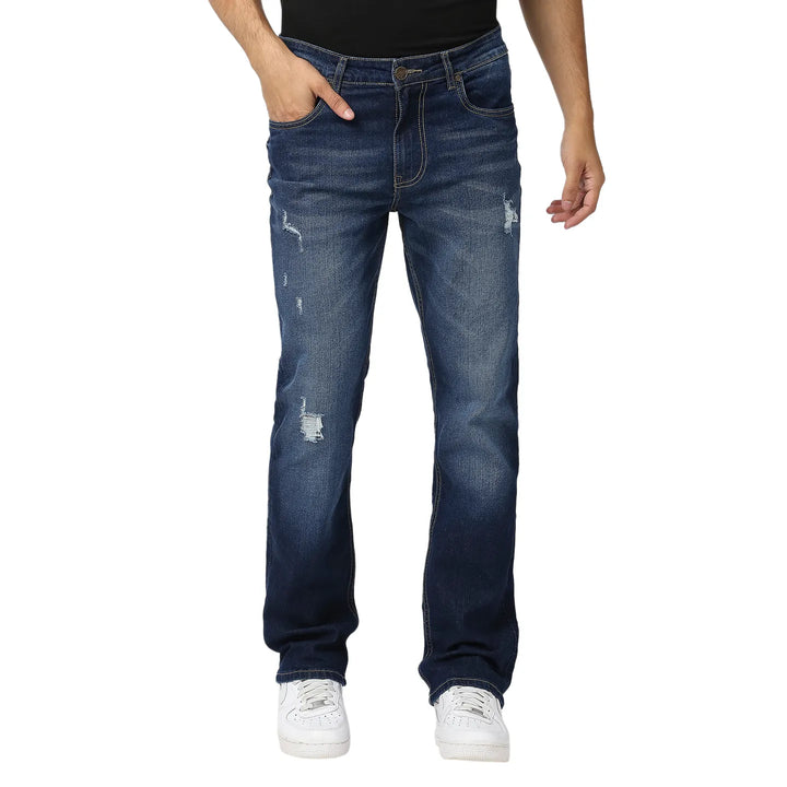 Blue Berylium-Boot Cut Fit Denims for Men by Being Human Clothing