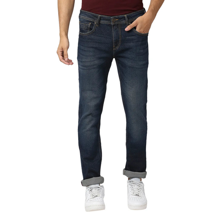 Blue Slim Straight Fit Men's Denims by Being Human Clothing