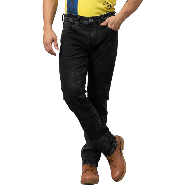 Black Slim Straight Fit  Men's Denims