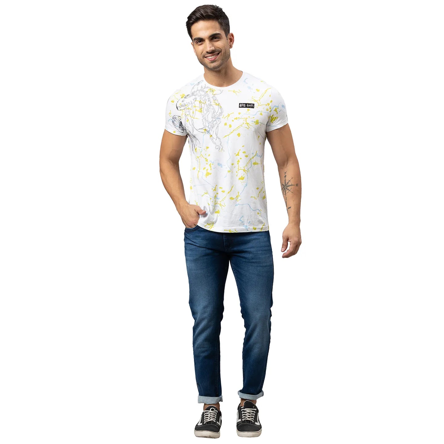 Being Human Clothing Men Cropped Fit Denim-Dark Tone