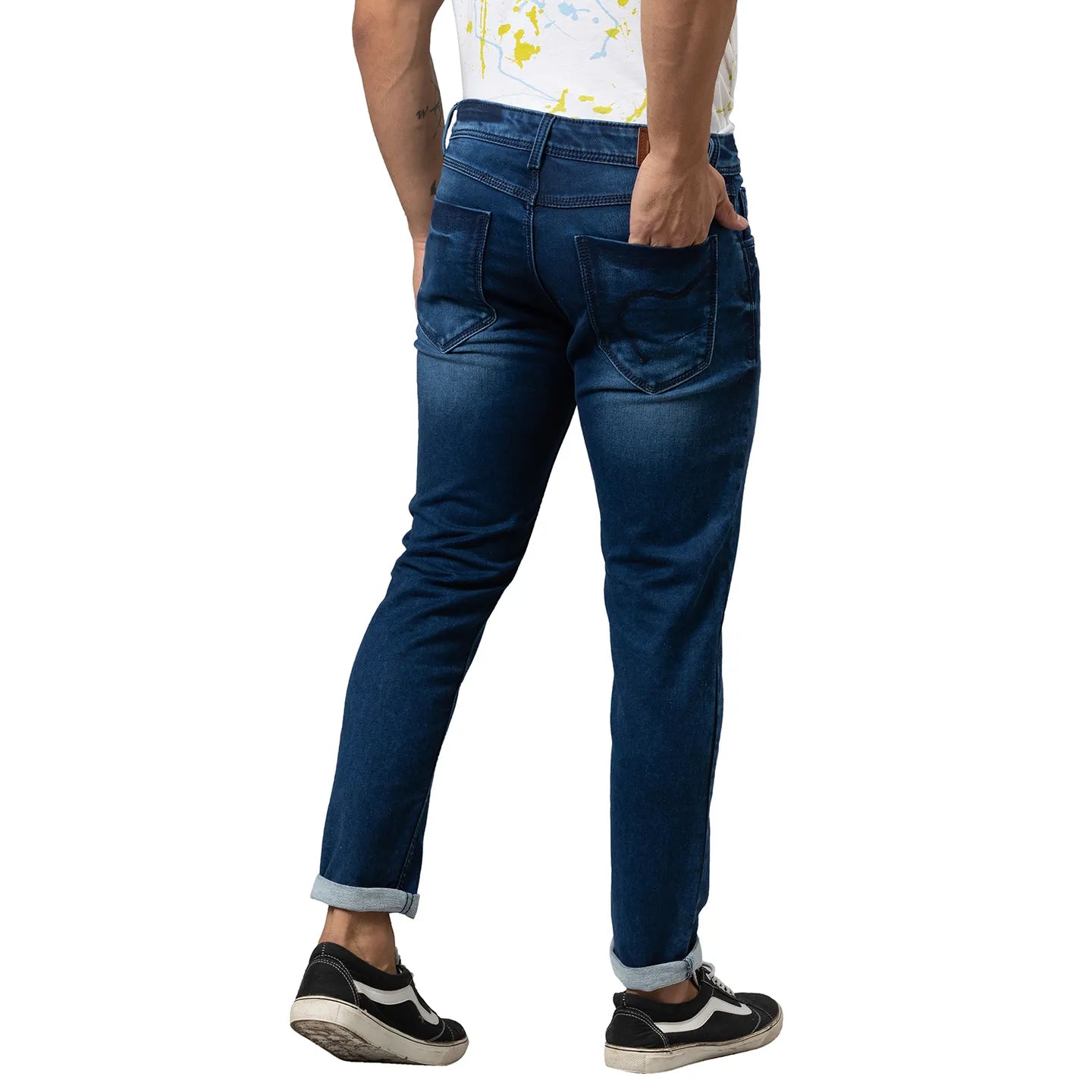 Being Human Clothing Men Cropped Fit Denim-Dark Tone