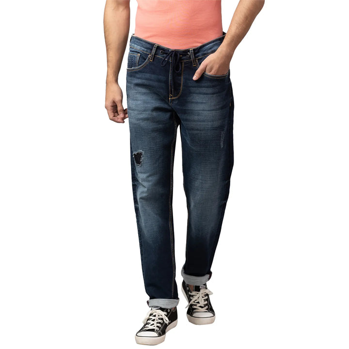 Blue Oganesson-Jogger Fit Denims for Men by Being Human Clothing