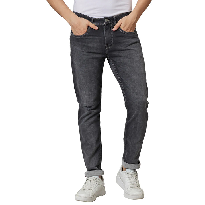 Grey Slim Fit Denim for Men