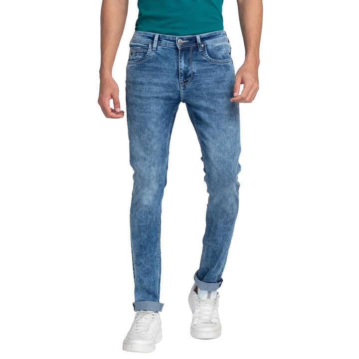 Blue Slim Fit Denim for Men