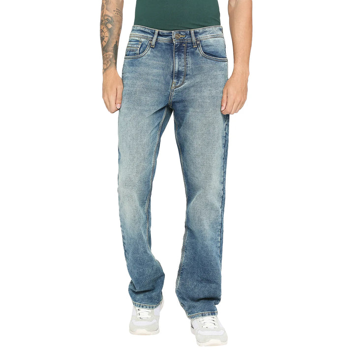 Blue Berylium-Boot Cut Fit Denims for Men by Being Human Clothing