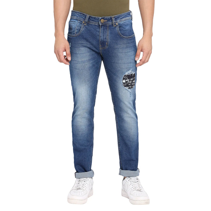 Blue Skinny Fit Denim for Men by Being Human Clothing