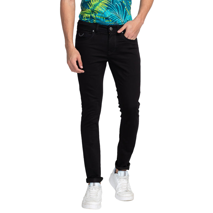 Black Argon-Cropped Fit Denims for Men by Being Human Clothing