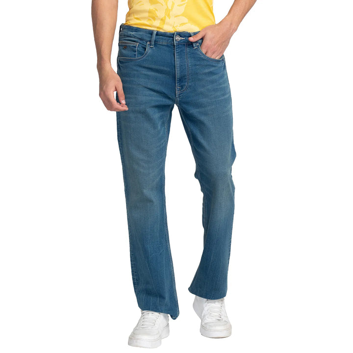 Blue Berylium-Boot Cut Fit Denims for Men by Being Human Clothing