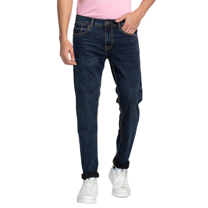 Blue Slim Fit Denim for Men