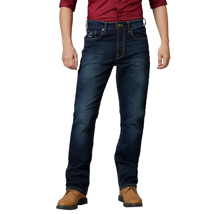 Blue Berylium-Boot Cut Fit Denims for Men by Being Human Clothing