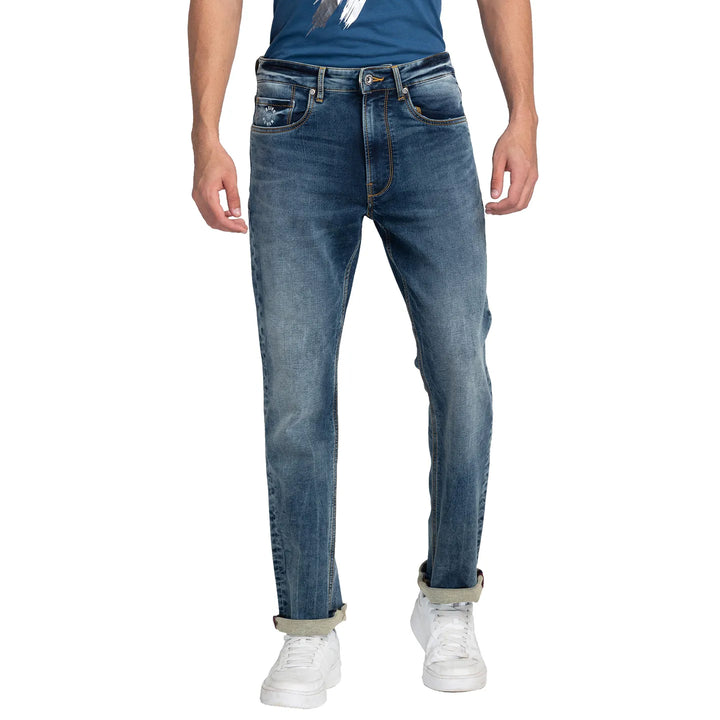 Blue Berylium-Boot Cut Fit Denims for Men by Being Human Clothing