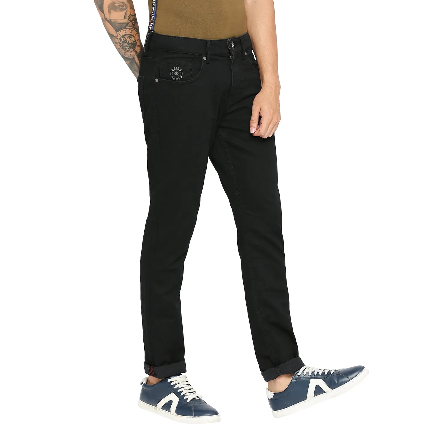 Being Human Clothing Men Slim Fit Denim-Black Tone