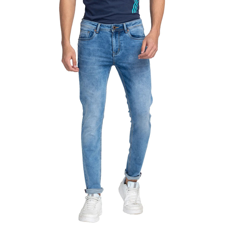 Blue Slim Fit Denim for Men by Being Human Clothing