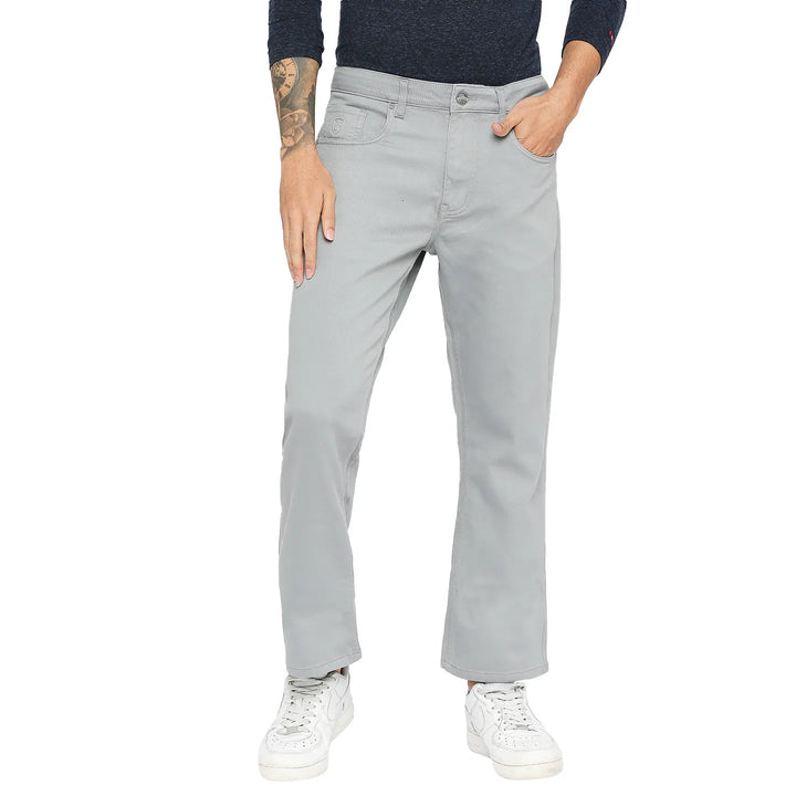 Grey Berylium-Boot Cut Fit Denims for Men by Being Human Clothing