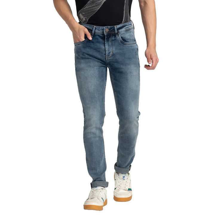 Blue Skinny Fit Denim for Men by Being Human Clothing