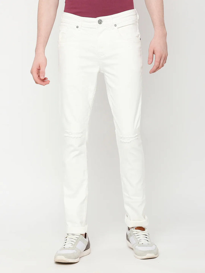White Skinny Fit Denim for Men