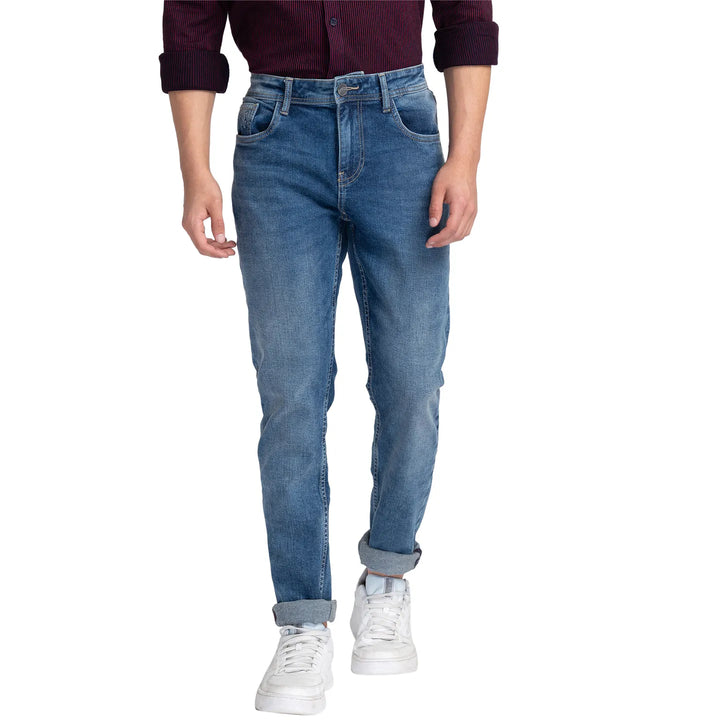 Blue Slim Fit Denim for Men