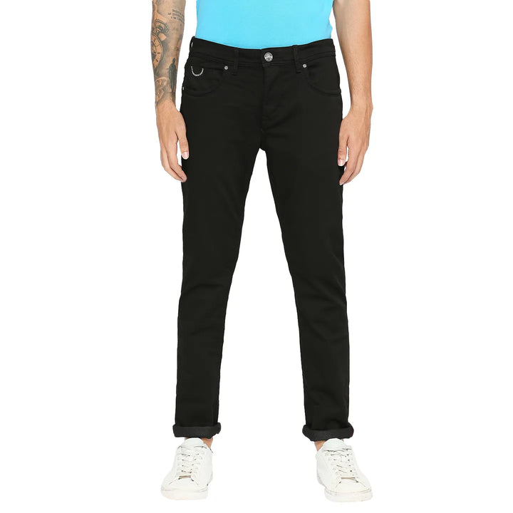 Black Slim Fit Denim for Men by Being Human Clothing