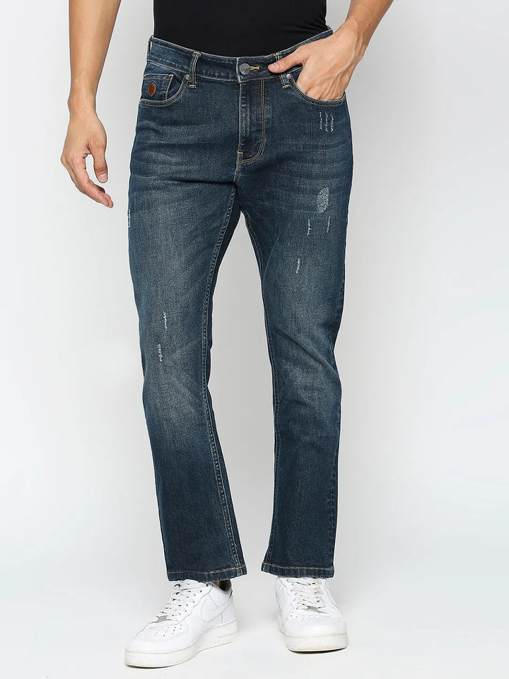 Blue Berylium-Boot Cut Fit Denims for Men by Being Human Clothing