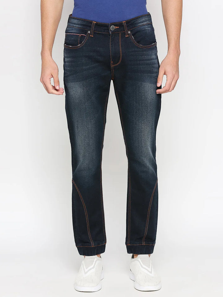 Blue Oganesson-Jogger Fit Denims for Men by Being Human Clothing