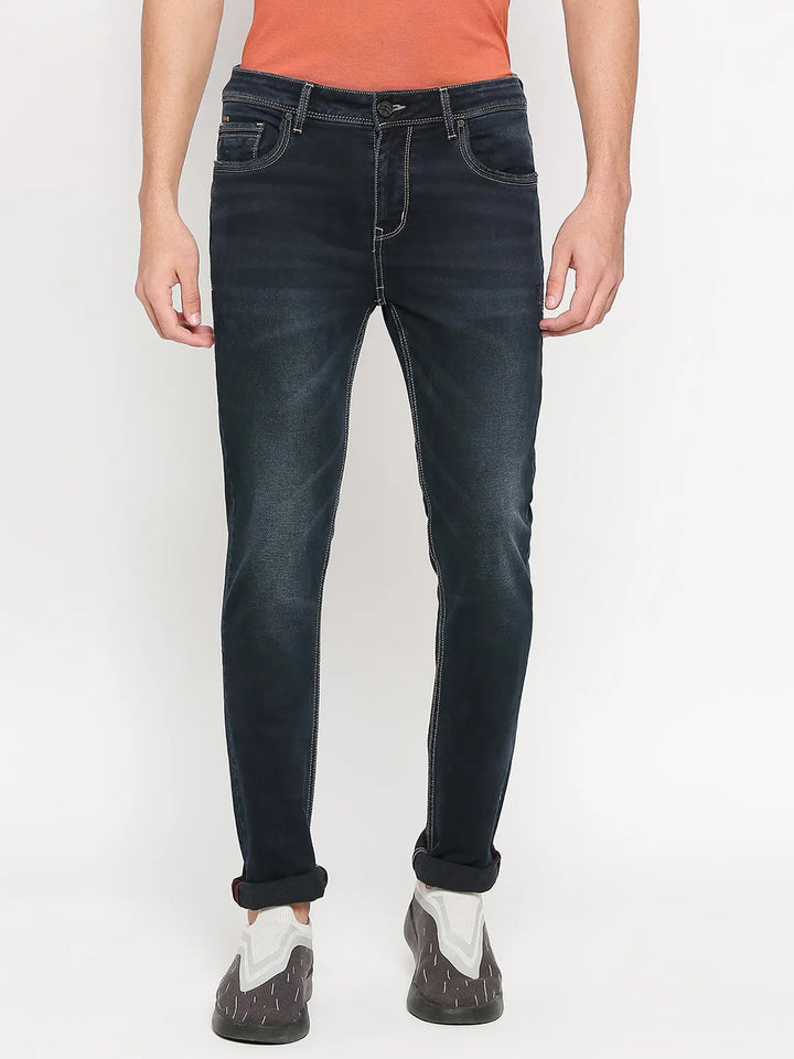 Blue Slim Fit Denim for Men