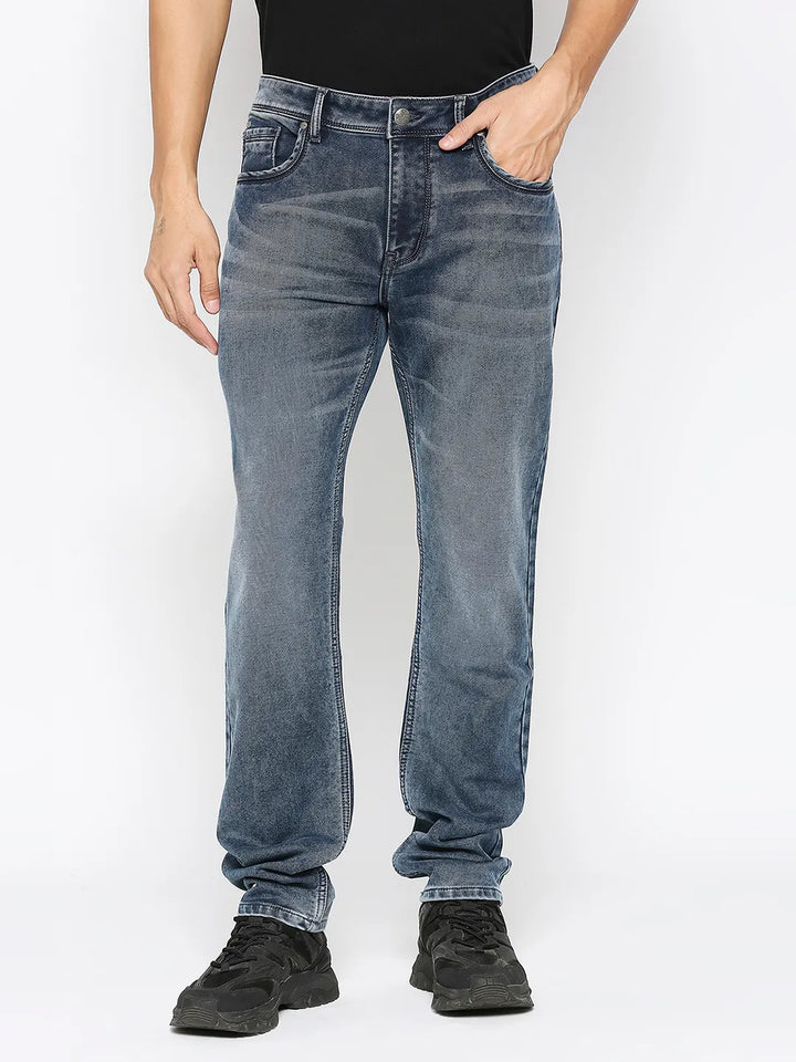 Blue Slim Fit Denim for Men