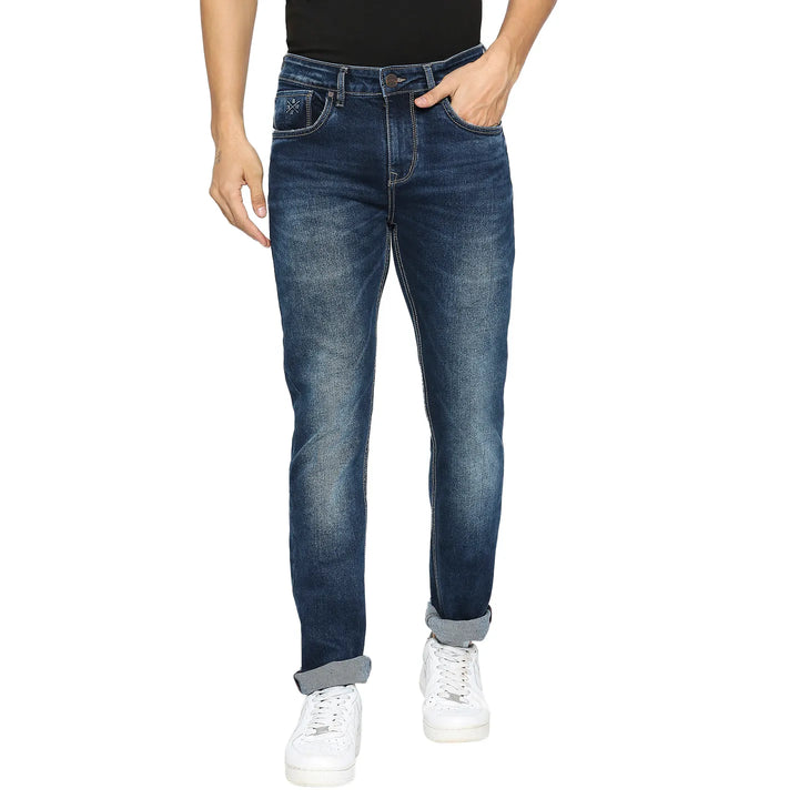 Blue Slim Fit Denim for Men