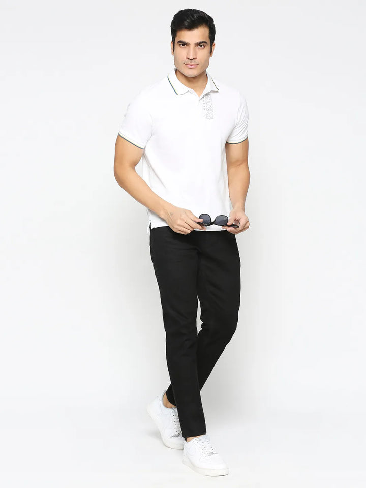 Black Argon-Cropped Fit Denims for Men