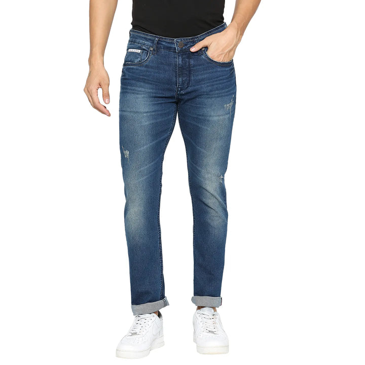 Blue Skinny Fit Denims For Men By Being Human Clothing