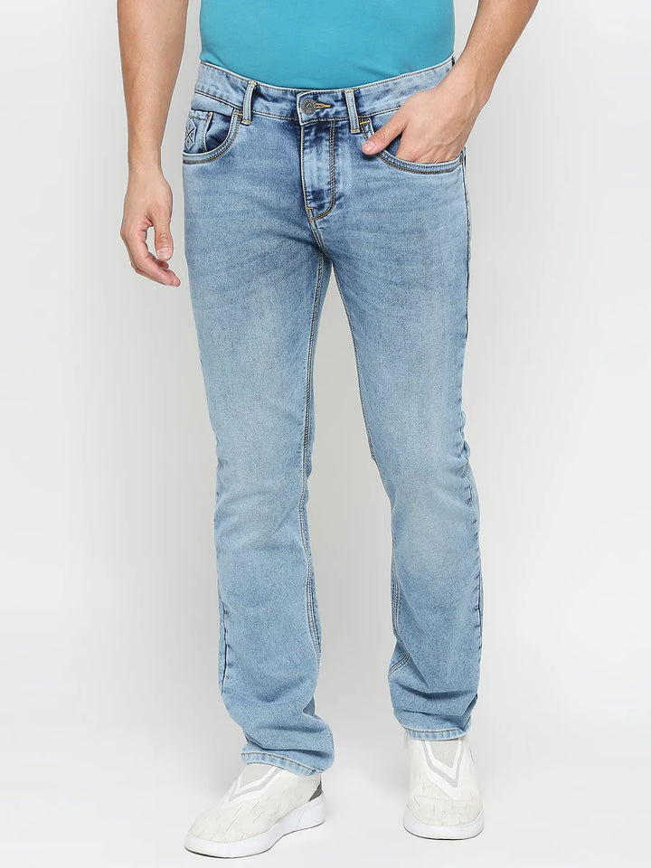 Blue Slim Straight Fit Men's Denims