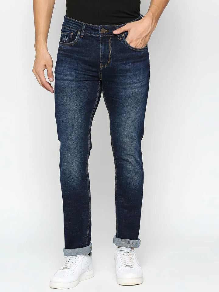 Blue Slim Straight Fit Men's Denims