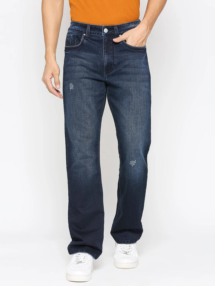 Blue Berylium-Boot Cut Fit Denims for Men by Being Human Clothing