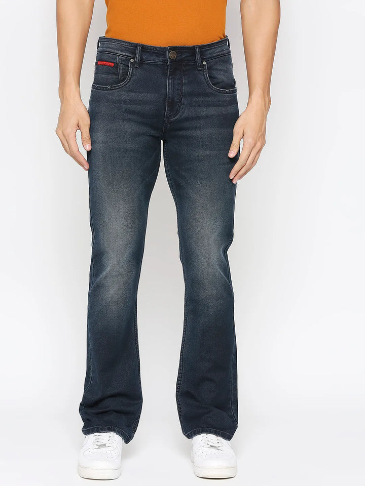 Blue Berylium-Boot Cut Fit Denims for Men by Being Human Clothing