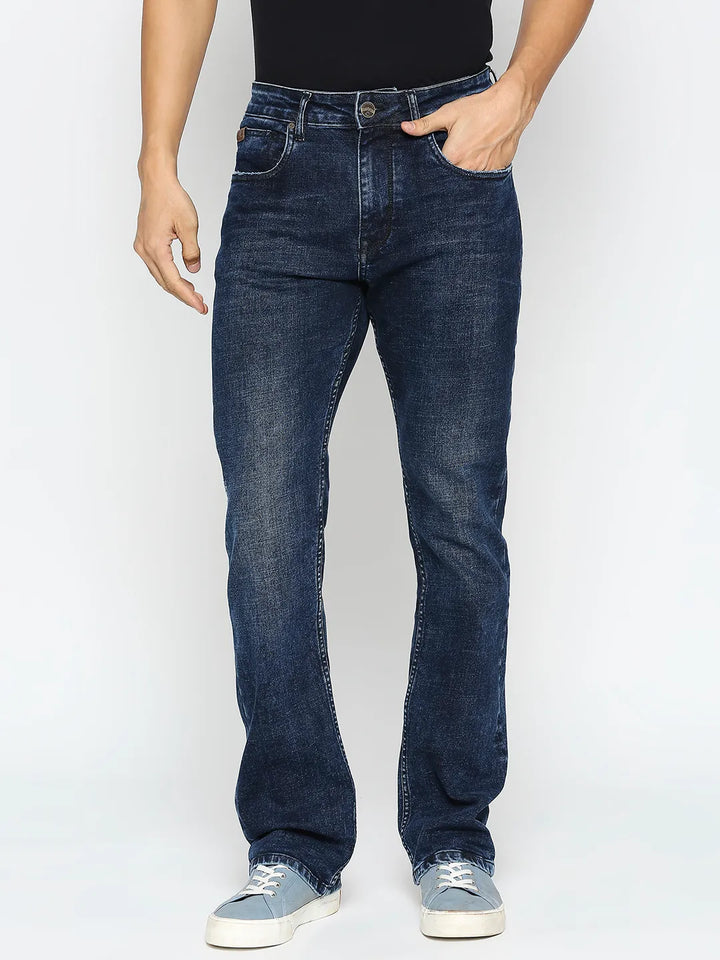 Blue Berylium-Boot Cut Fit Denims for Men by Being Human Clothing
