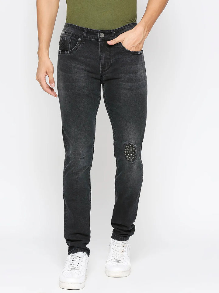 Black Slim Fit Denim for Men