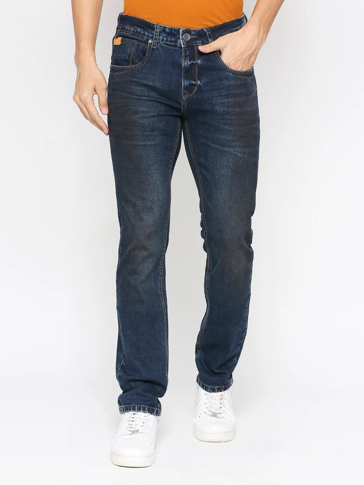 Blue Slim Fit Denim for Men