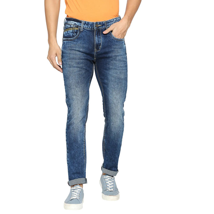 Blue Skinny Fit Denim for Men by Being Human Clothing