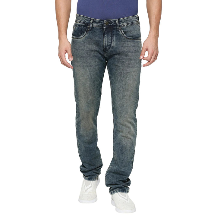 Blue Berylium-Boot Cut Fit Denims for Men by Being Human Clothing