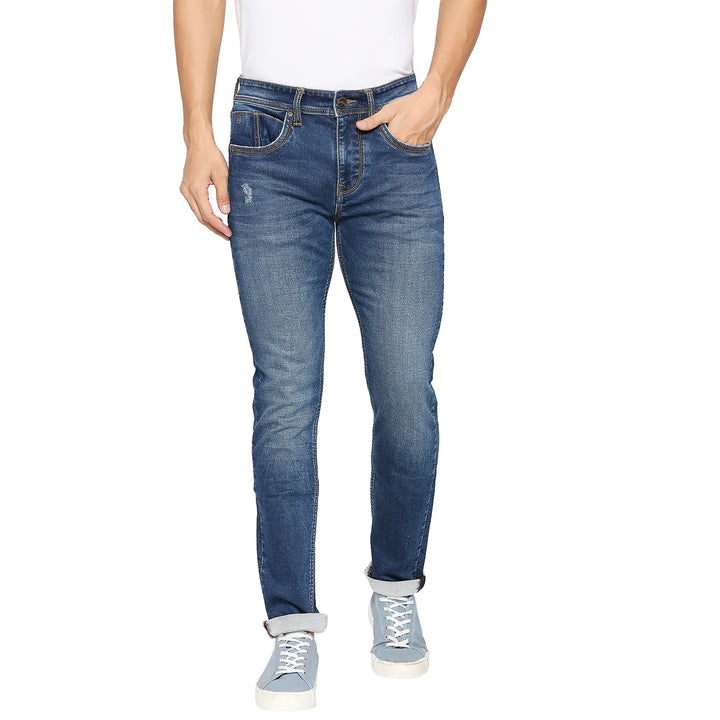 Blue Slim Fit Denim for Men
