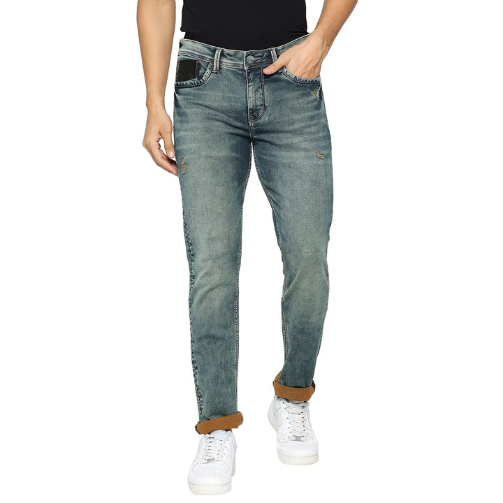 Blue Berylium-Boot Cut Fit Denims for Men by Being Human Clothing